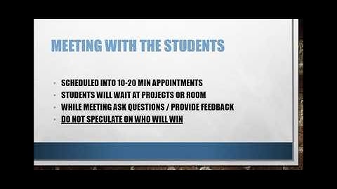 NHD Judging Overview Student Meetings and General Evaluation