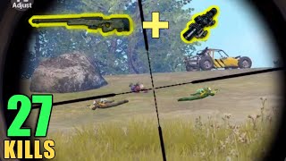 AWM + 8X SCOPE IS OP!! | 27 KILLS SOLO VS SQUAD | PUBG MOBILE