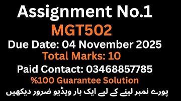 Mgt502 assignment No.1 Solution 2025_ mgt502 assignment no.1 solution_ %100 Guarantee #mgt502