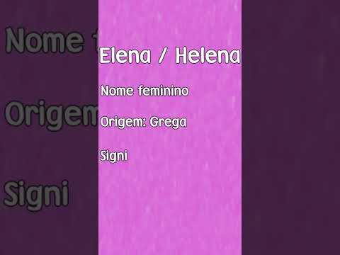 Vídeo: O nome é elene?