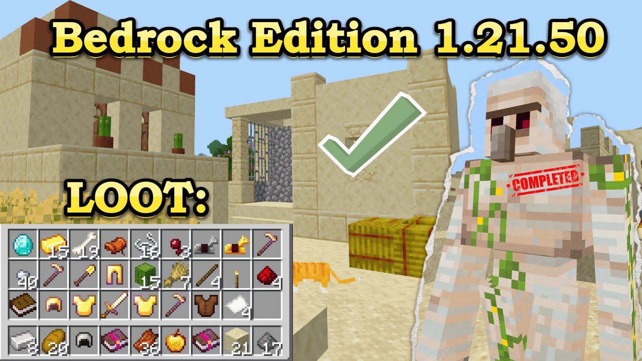 BEST OF LOOT VILLAGE SEED MINECRAFT BEDROCK 1.21.50 - YouTube