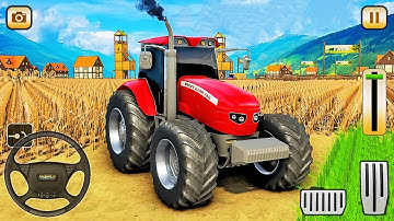 Real Tractor Driver Farm Simulator - Harvesting Wheat Farm - Android Gameplay