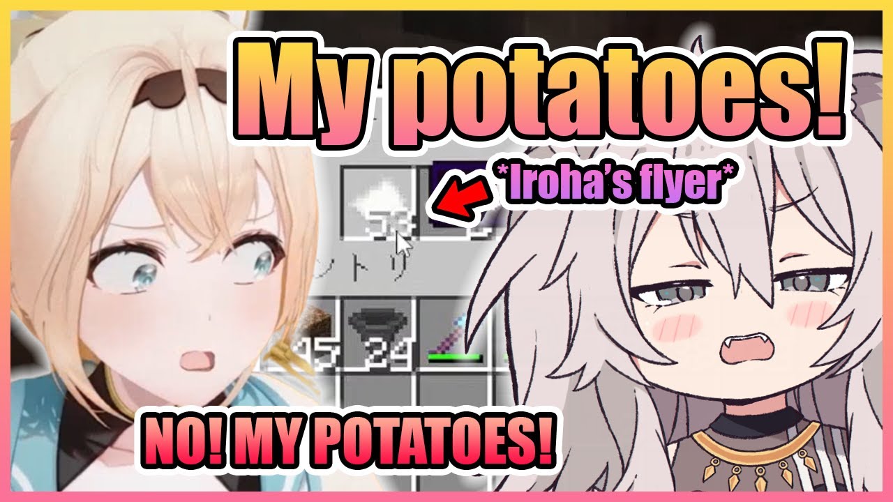 Botan’s Priceless Reaction on Iroha Replacing Her Potatoes With Flyers!【Hololive】