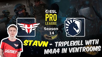 Stavn - ТриплКилл с M4A4 в Вентах, Heroic vs Liquid, ESL Pro League Season 14