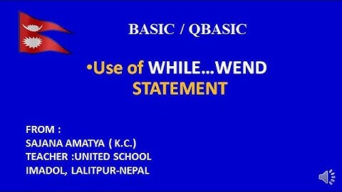 A QBASIC PROGRAM TO SHOW THE USE OF WHILE... WEND STATEMENT