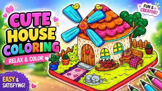 Cute House Coloring Relaxing Satisfying Coloring
