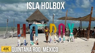 👙☀️Escape to Paradise: 4K Virtual Walking Tour on Isla Holbox, Yucatan, Mexico 🇲🇽/ January 2024