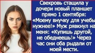 видео: Свекровь стащила у дочери новый планшет прямо 1 сентября  «Моему внучку для учебы нужнее!» картинка: Свекровь стащила у дочери новый планшет прямо 1 сентября  «Моему внучку для учебы нужнее!»