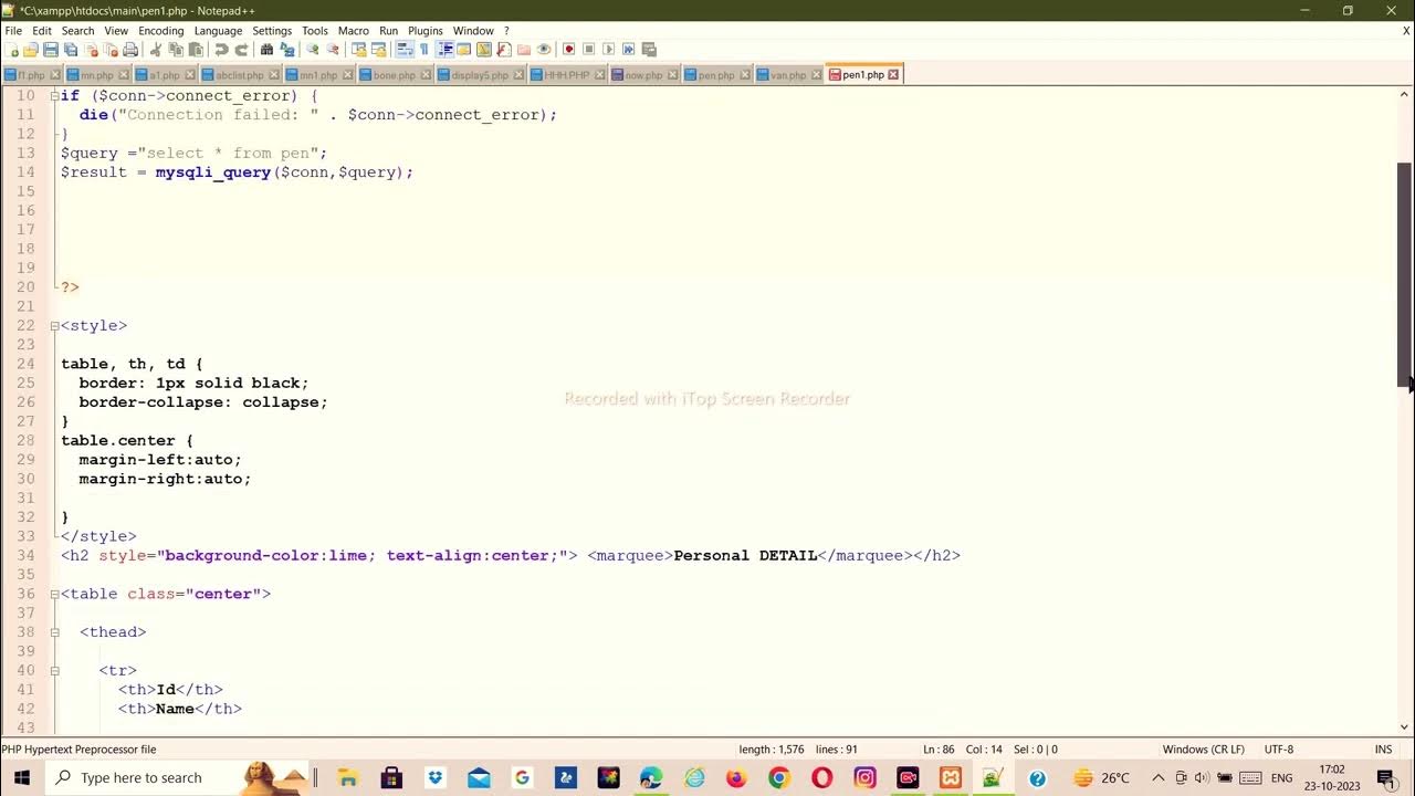 Creating a Table in My SQL Using Php ! Php Tutorial # 3 - YouTube