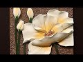 Making  of flower using wallputty /Relief painting/wallputty craft ideas