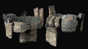 MILITARY Game Ready Warbelt Vector 3D Model