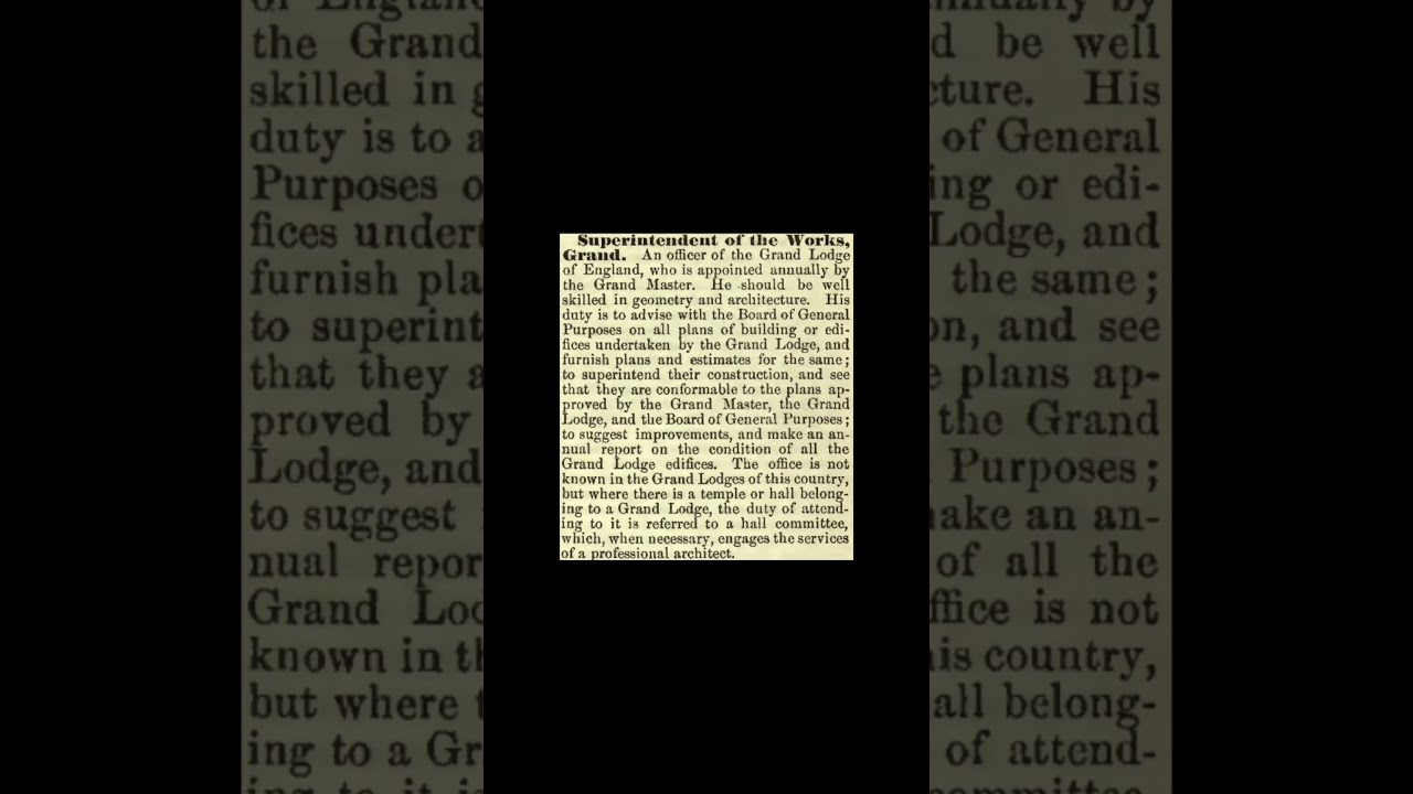 Superintendent Of Works, Grand: Encyclopedia of Freemasonry By Albert G. Mackey