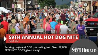 Rock County Star-Herald Local Event:  59th Annual Hot Dog Nite on July 15th, 2021
