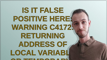 Is it false positive here: warning C4172: returning address of local variable or temporary?