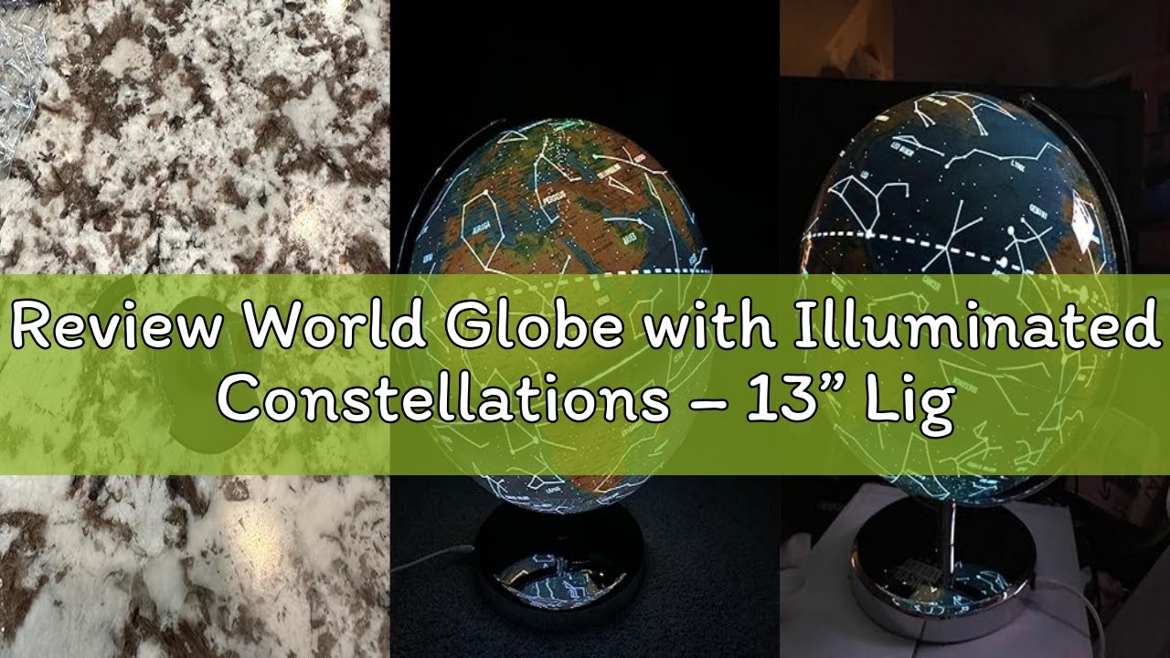 Review World Globe with Illuminated Constellations – 13” Light Up Globe For Kids & Adults – Gist - C
