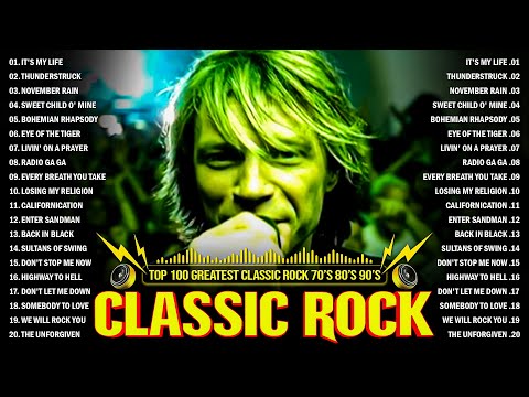 Classic Rock 70S 80S 90S Full Album Nirvana, Metallica, Aerosmith, Acdc, Bon Jovi, U2, Gnr, Queen