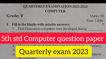 5th std quarterly exam Computer question paper 2023 #computerquestionpaper#2023