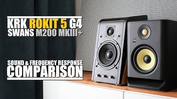 Swans M200 MKIII+ vs KRK Rokit 5 G4 PR5G4  ||  Sound & Frequency Response Comparison