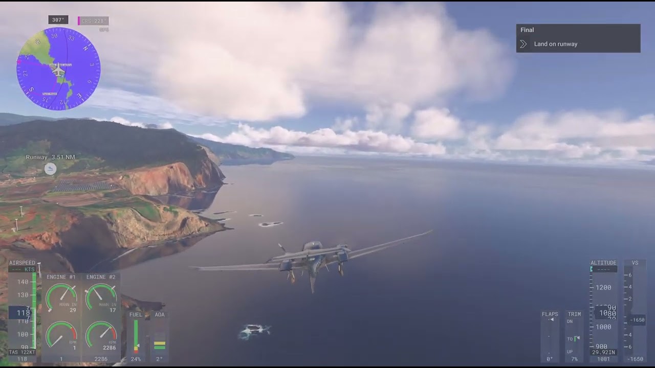 Single Engine Failure - Microsoft Flight Simulator