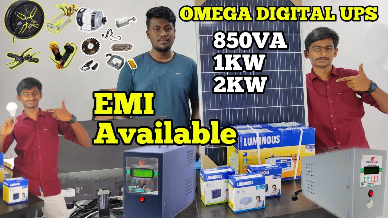 OMEGA DIGITAL UPS 1kW, 2KW Solar MPPT UPS with Lithium Battery 130Ah
