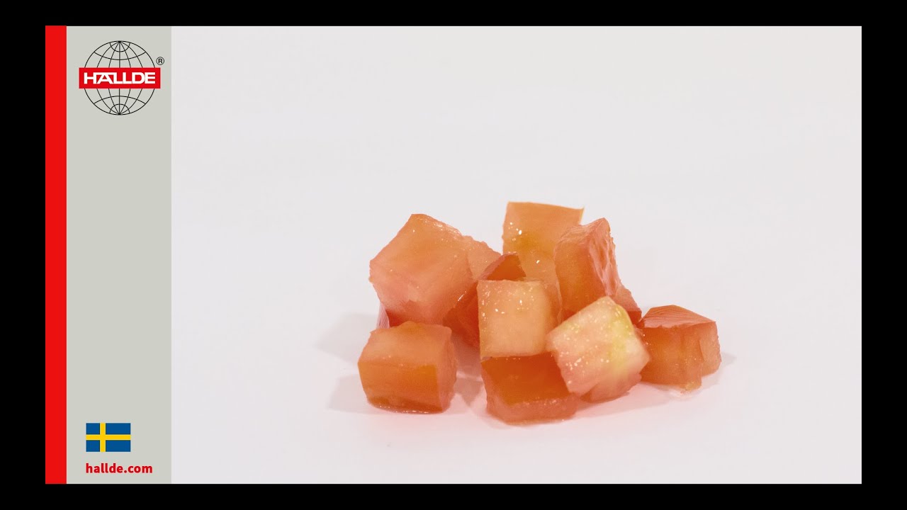 Diced Tomato 10x10x10 mm - YouTube