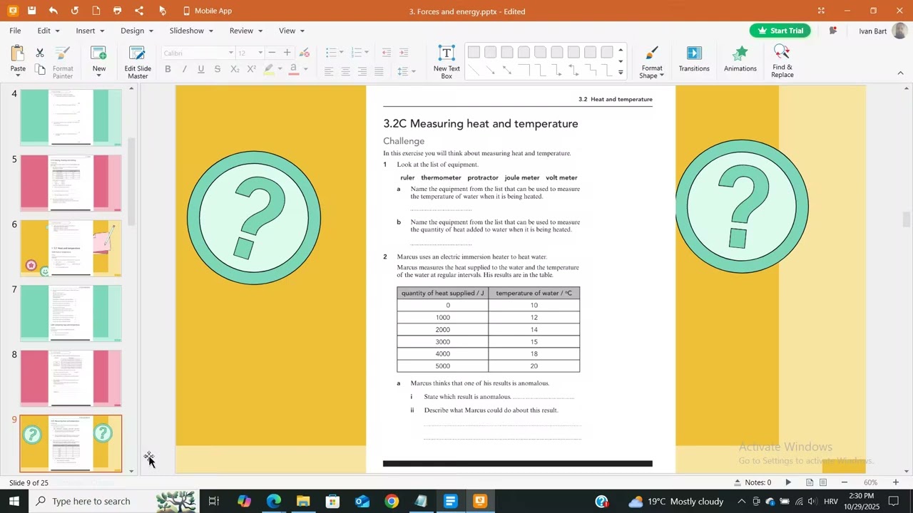 Cambridge Primary Science, Workbook 9, 3. Forces and energy