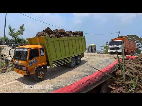 Melewati Turunan Mobil Truk Tronton RC Hino Tua Vs Truck Fuso 220PS Muatan Pasir Ayak