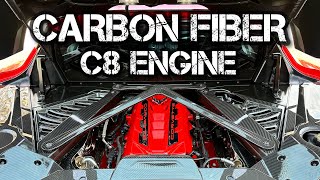 Carbon Fiber C8 CORVETTE ENGINE BAY w/ X Brace!