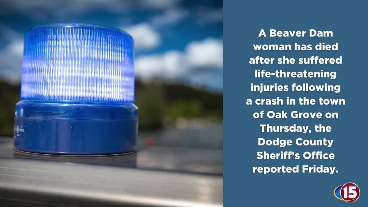 Beaver Dam woman dies after Dodge Co. crash, deputies report