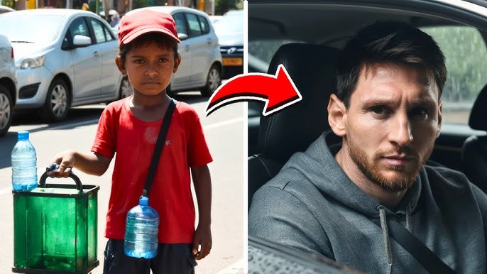 MESSI VE UN NIÑO POBRE VENDIENDO AGUA EN SEMÁFORO. IRRITADO, BAJA DEL AUTO AL VER CHICO TRABAJANDO. - YouTube