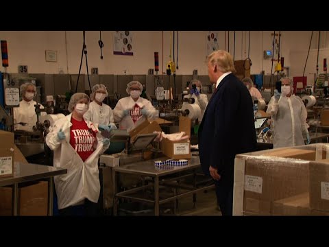 Trump tours Maine medical swab manufacturing plant