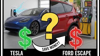 What It Costs To Charge a Tesla Monthly vs. Using Gas for a Ford Escape