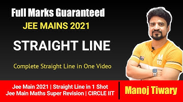 Straight line  Last Hour Preparation | Complete Concept of Straight Line |Jee Mains | Manoj Tiwary