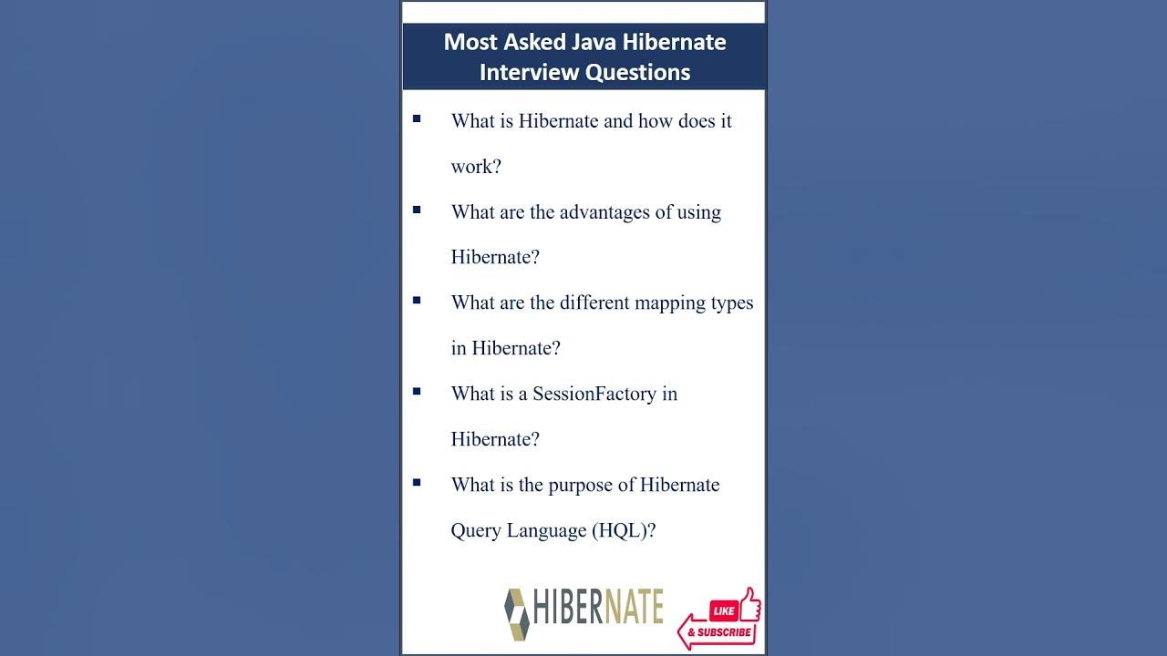 Most asked java hibernate interview questions youtube