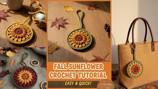 How to Crochet Easy Circle Bag Charm Tutorial - AirPods Case Mini Pouch