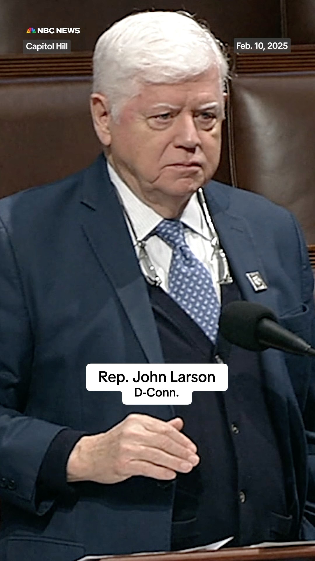 Rep. John Larson freezes after having a medical episode on the House floor.