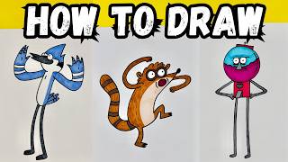 How To Draw Mordecai, Rigby And Benson From Regular Show