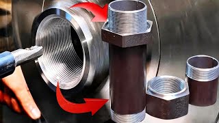 This Solid Steel Turns into Perfect Threads 🔥 (Pipe & Coupling)
