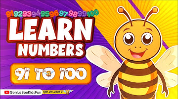 Fun Learning: English and Hindi Numbers 91 to 100 for Kids | Counting 91 to 100 for Kids #education