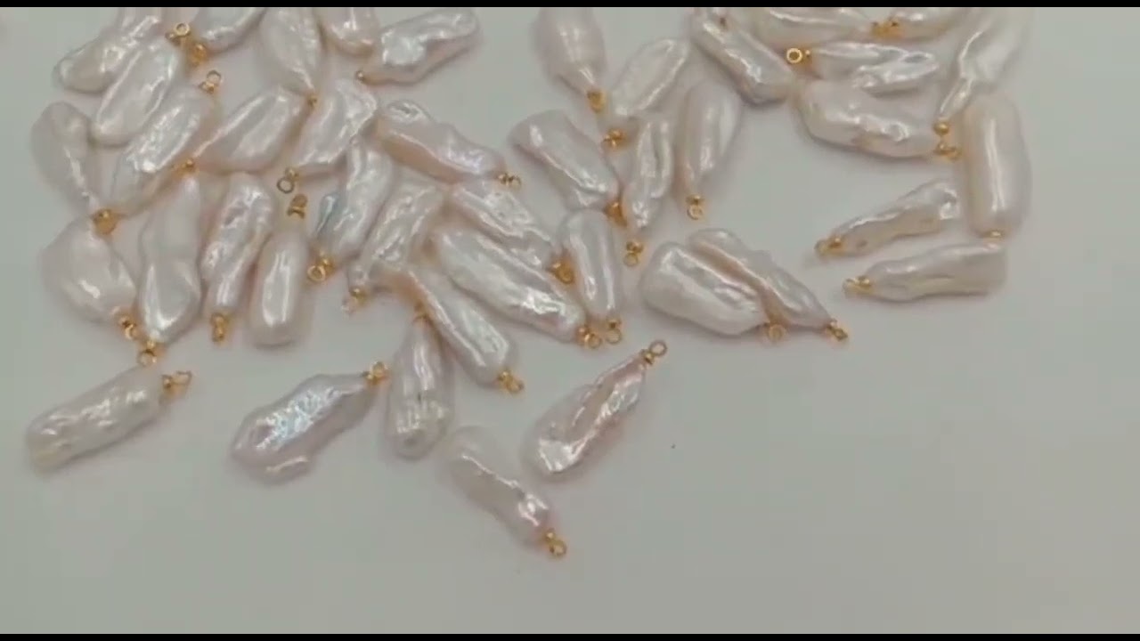 BIWA nature freshwater pearl with hanger DIY high luster PEARL .