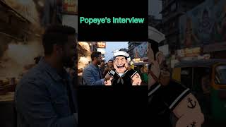 Famous When I Met Popeye the Sailor Man! 🥬💪 #popeye #ai #streetinterview #cartoon Net Worth