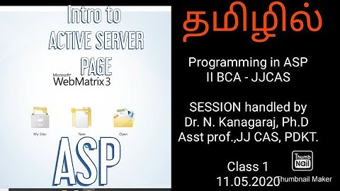 Programming in Active server page Episode 1 | Tamil | What is ASP? | How ASP WORKS in Tamil?