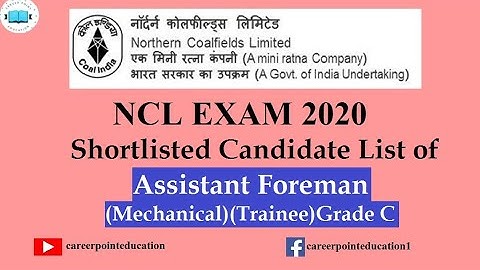 Assistant Foreman (Mechanical) (Trainee) Grade C Shortlisted List For Document Verification