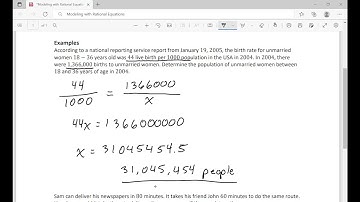 Modeling with Rational Equations