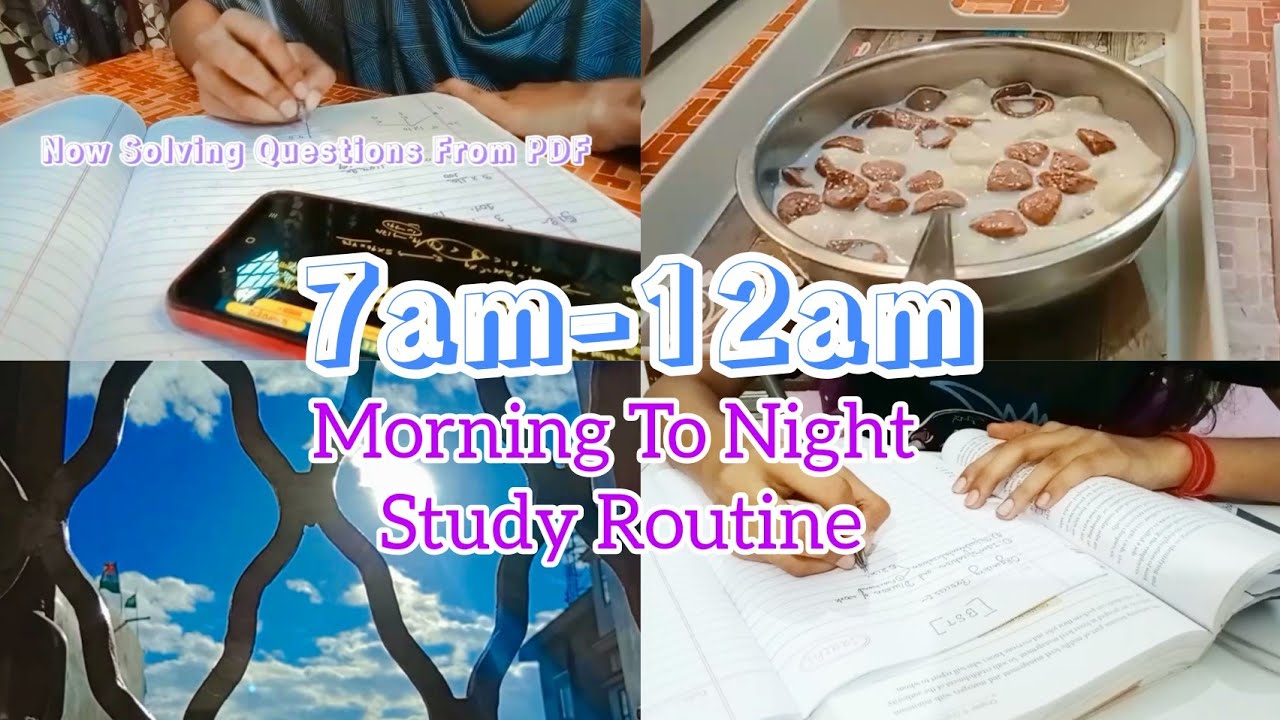7am -12am 🌃 Study Routine | Exam Days | Study Vlog | Cuet Aspirant 2022 ...