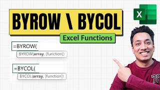 Excel BYROW BYCOL Functions | Excel for Beginners