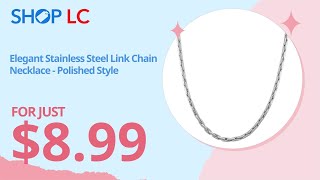 Hammer Circular Link Necklace (20-22") in Stainless Steel