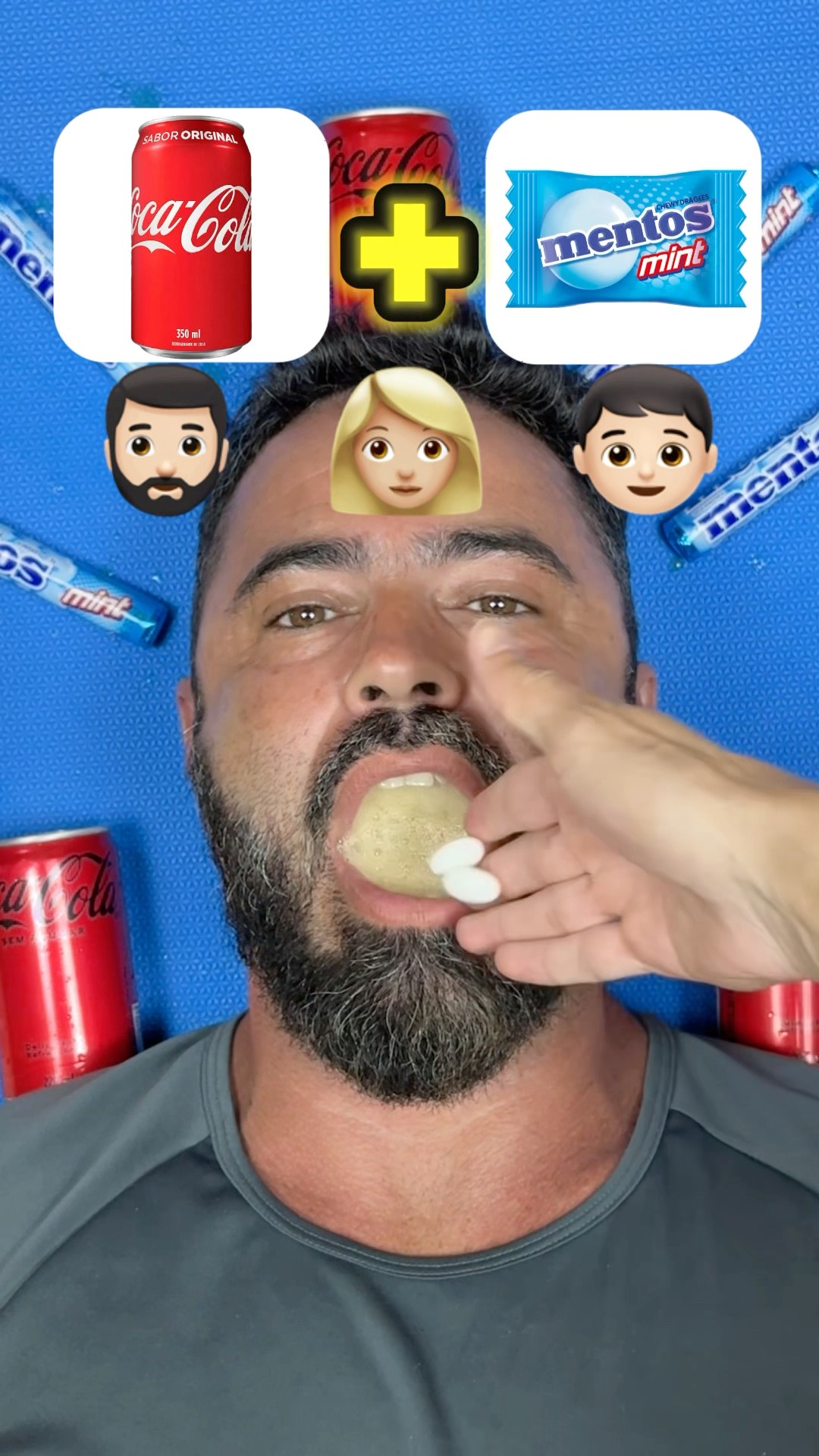 Quem vai engolir a coca e o mentos?!? #shorts #challenge