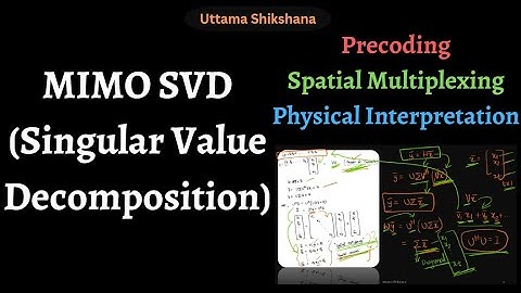 [Series #55] SVD (Singular Value Decomposition) for MIMO Channel | Precoding | Spatial Multiplexing