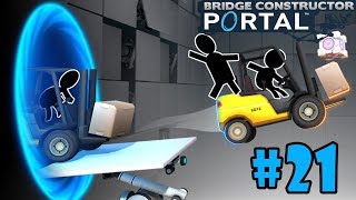 Bridge Constructor Portal - Walkthrough - Part 21 - Back and Forth (PC HD) [1080p60FPS]